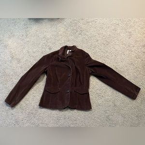 Women’s St John’s Bay brown corduroy stretch blazer jacket Size Small